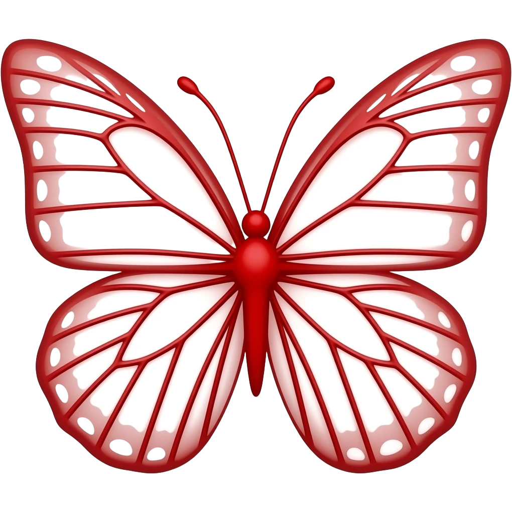 Las líneas de forma mariposa en roja emoji