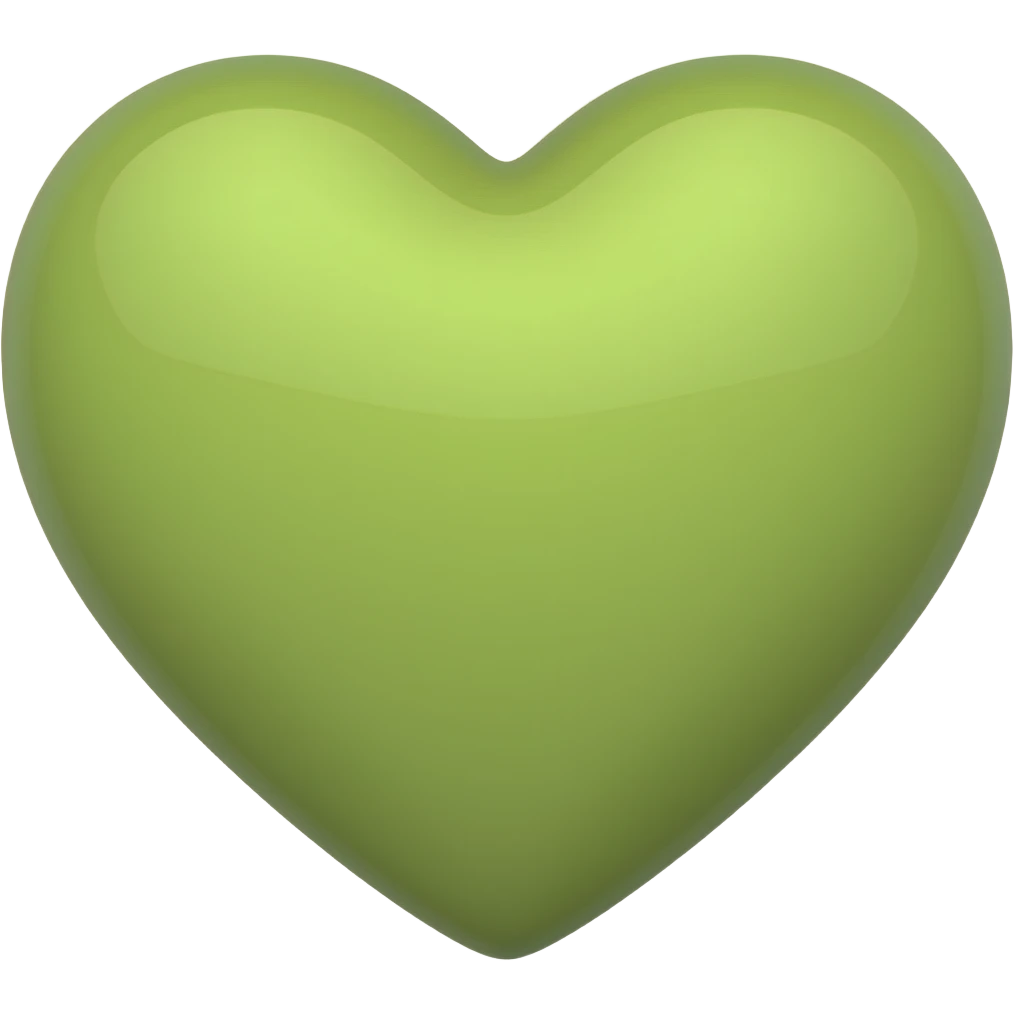 Heart in the colour of pistachio emoji