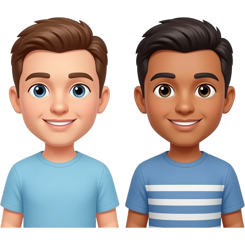 Erstelle ein Emoji von zwei männlichen unterschiedlich alten Brüdern emoji