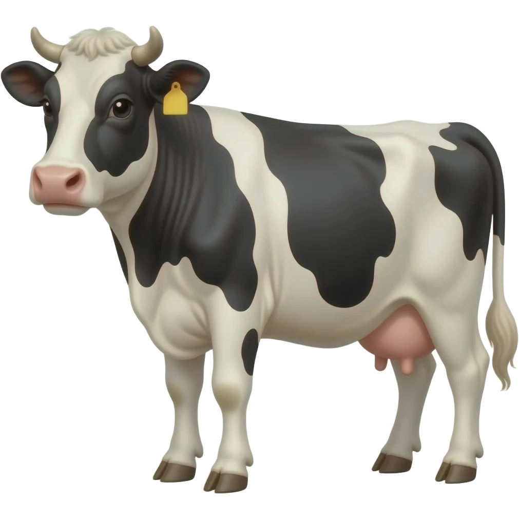 a cow with a yellow tag in its ear emoji