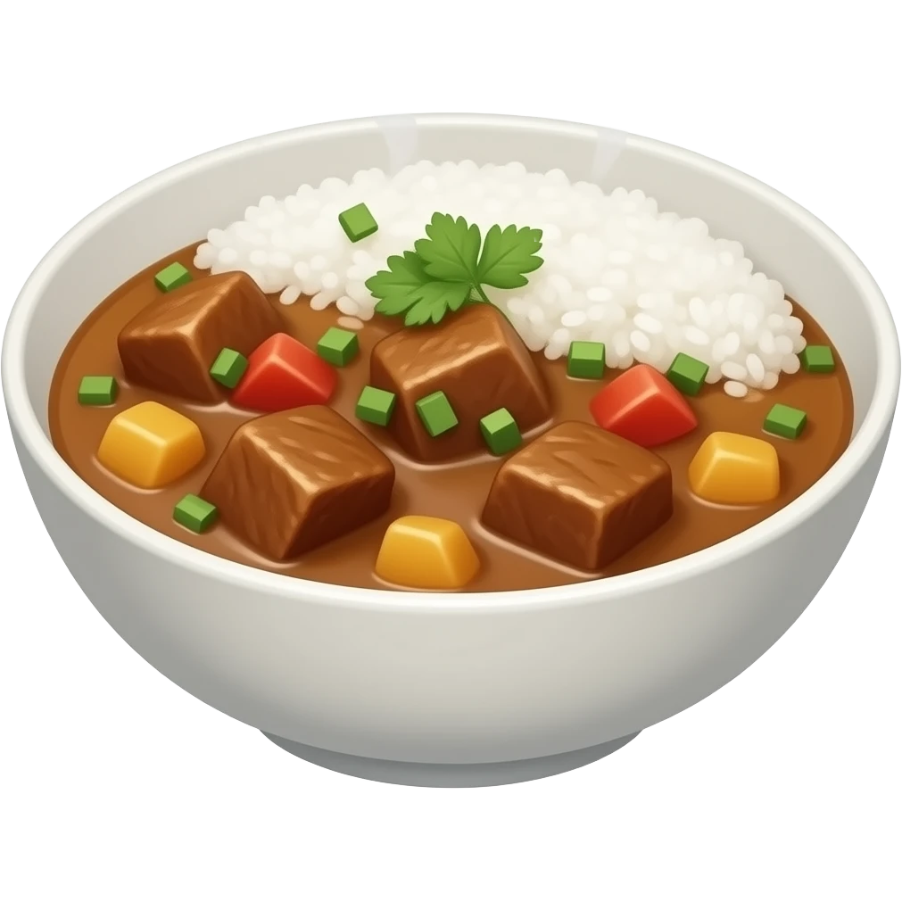 japanese beef curry with rice emoji