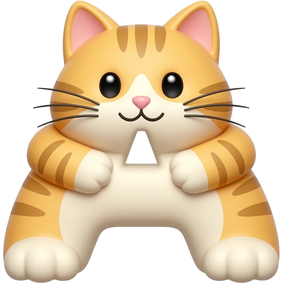 cat shaped letter A, cute 3D cartoon" emoji