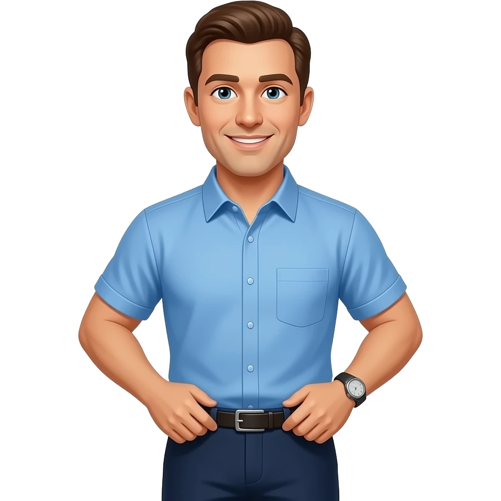coach in a blue shirt adjusts pants at crotch emoji