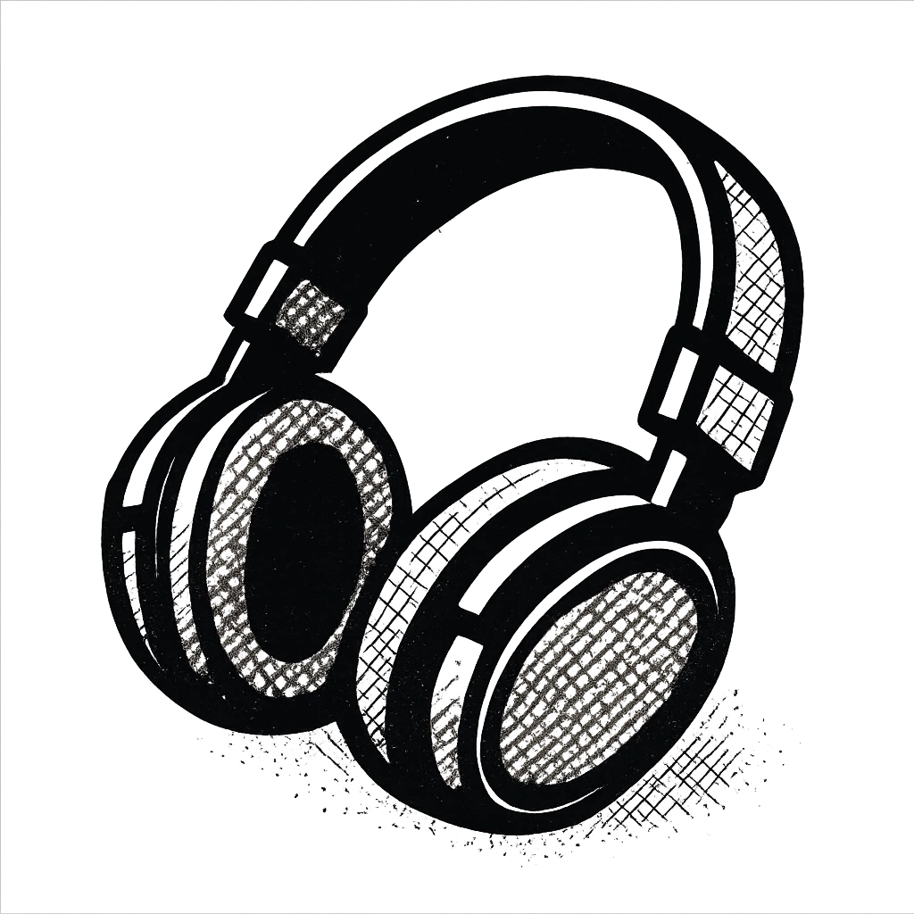 full-size headphones in a lying angle emoji