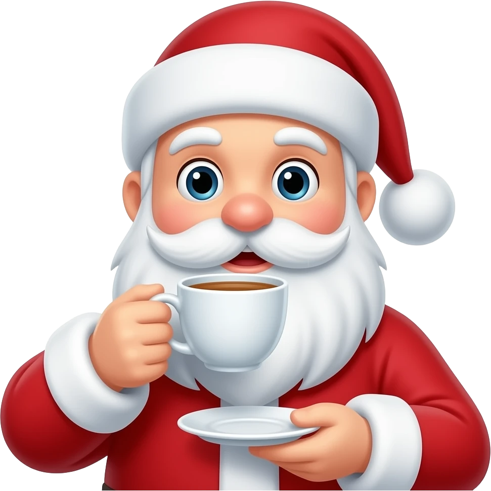 喝着茶的圣诞老人 emoji