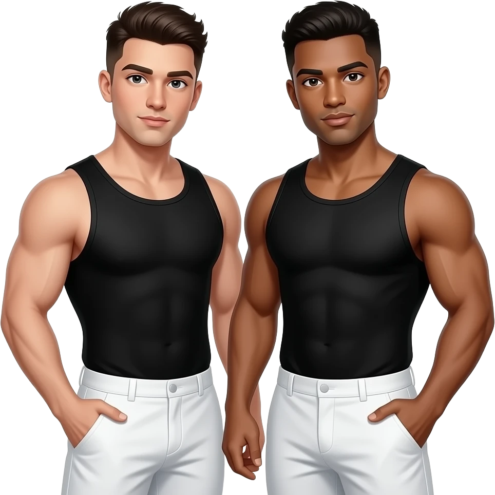 sexy photos very fit interracial gay men black top and white bottom emoji