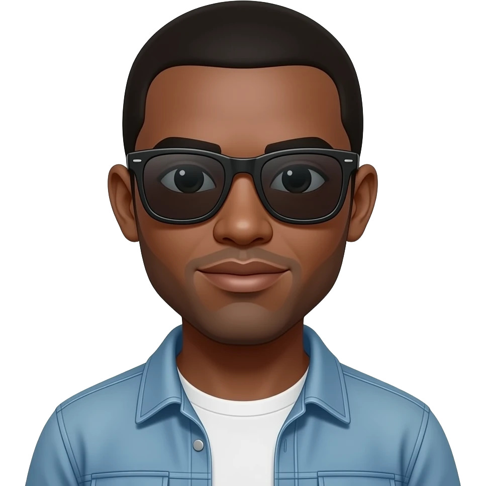 persona negra con anteojos de sol emoji