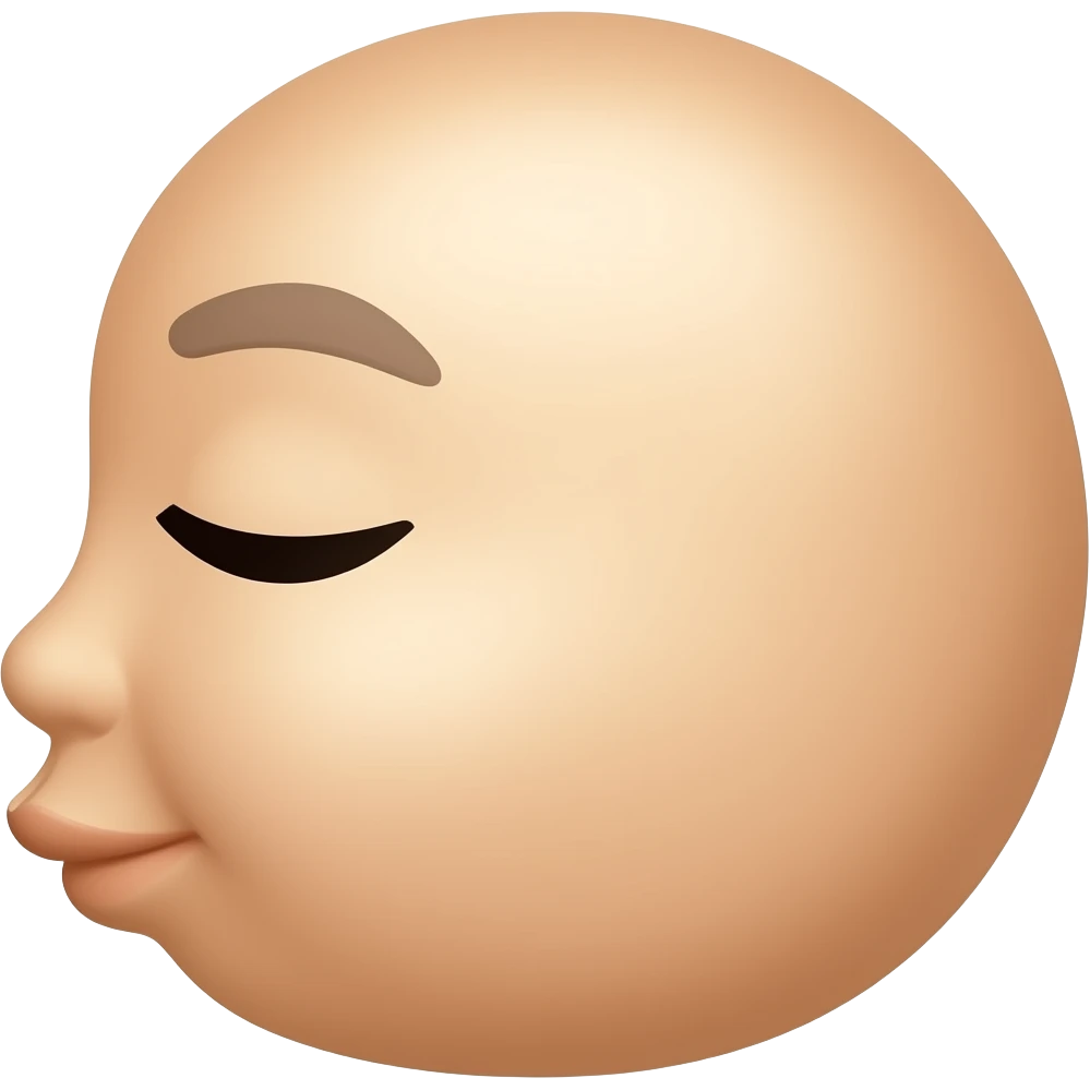 Kissing face with eyes closed facing the left emoji