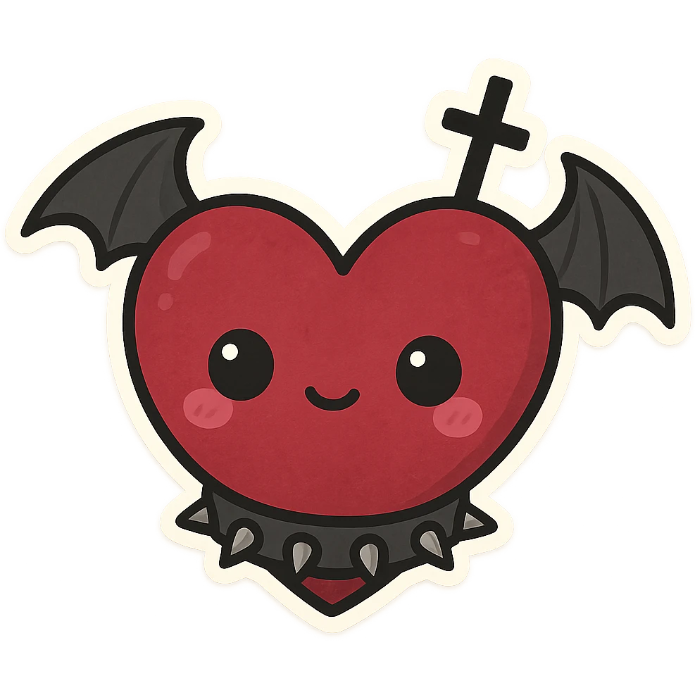 Goth red object emoji
