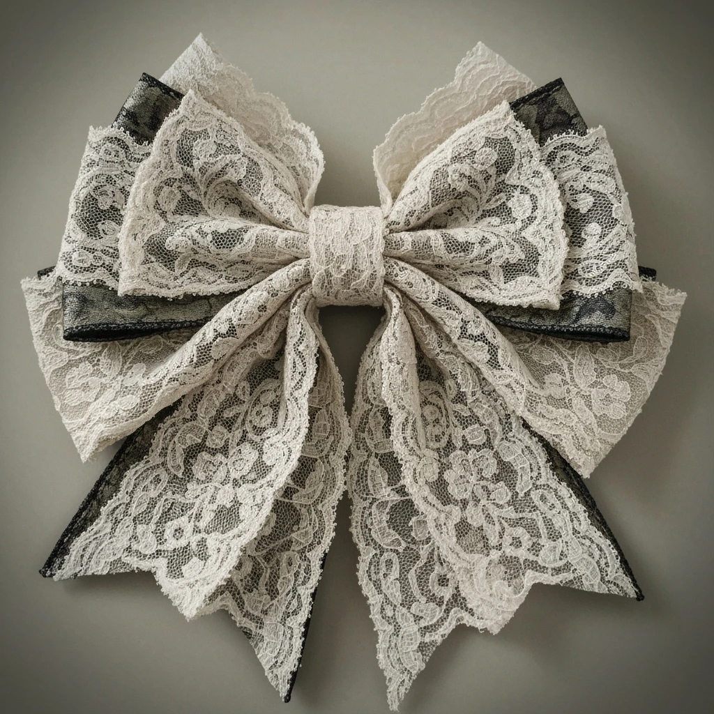 bow, ornate, lace details, vintage style emoji