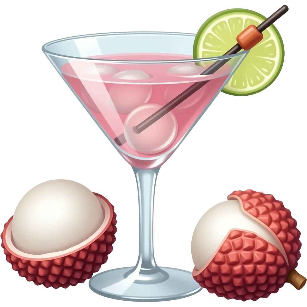 lychee martini with a flower emoji
