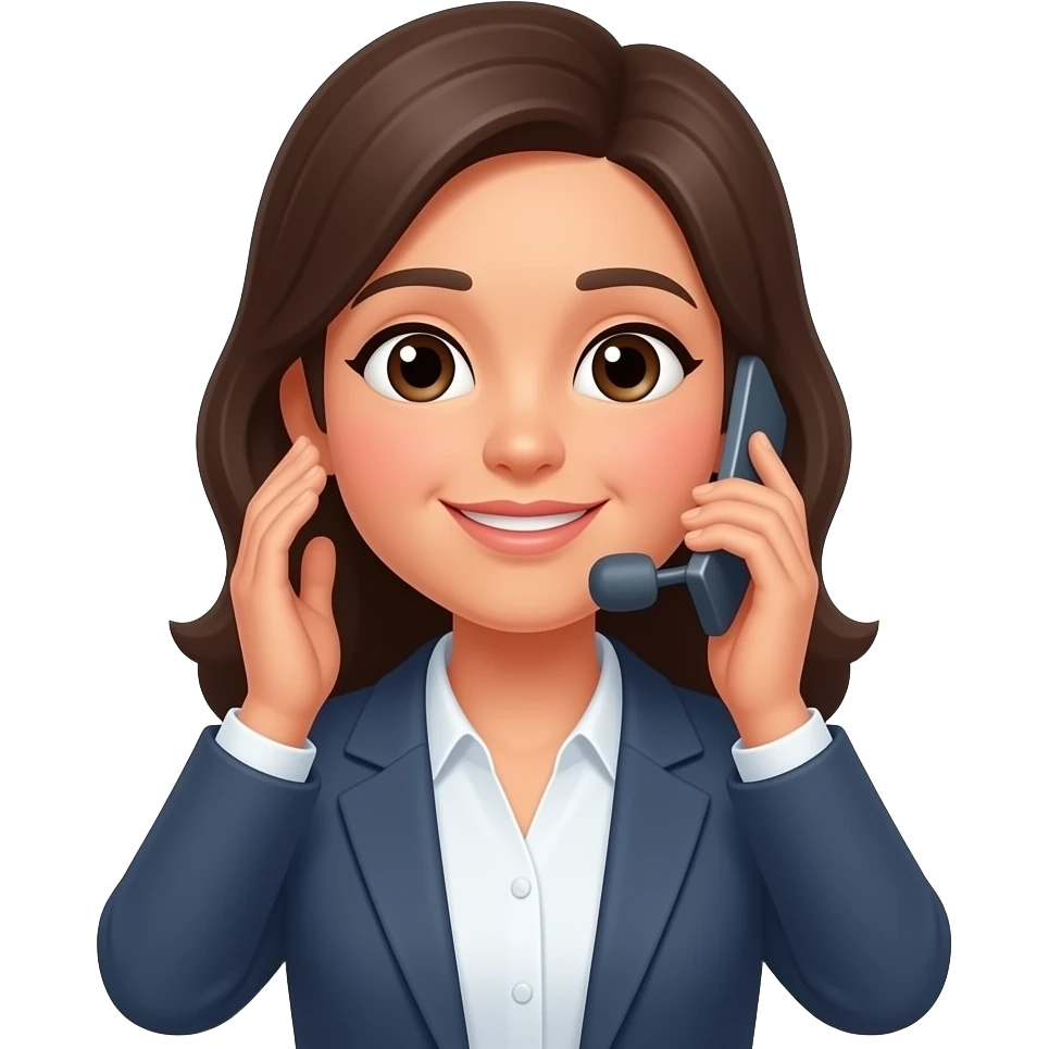 an empathetic individual on a client call emoji