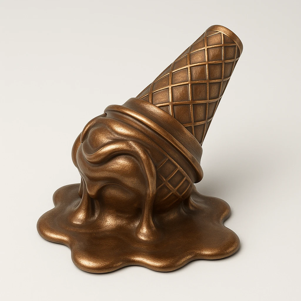 happy children with melting ice cream cones emoji