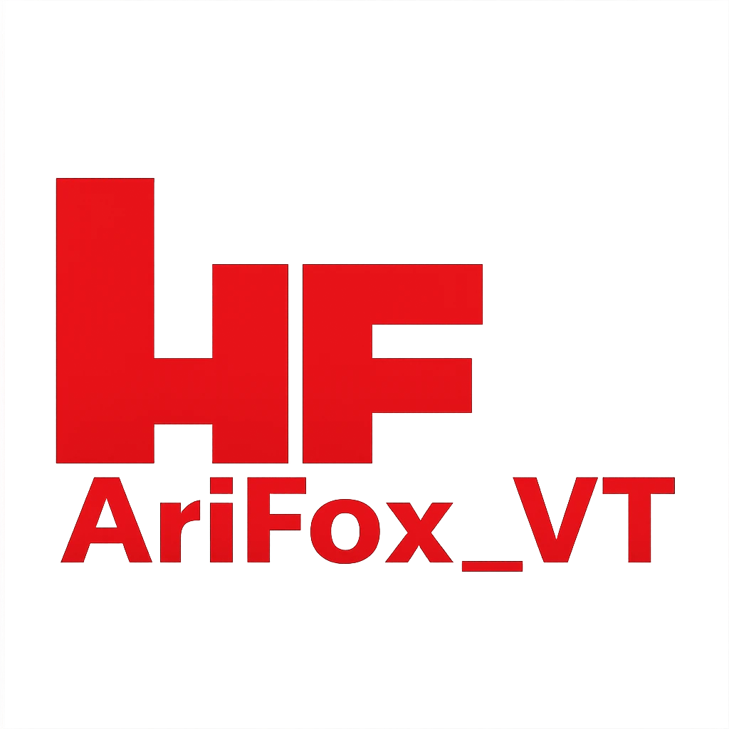 the H&K logo, except the letters say "AriFox_VT" emoji