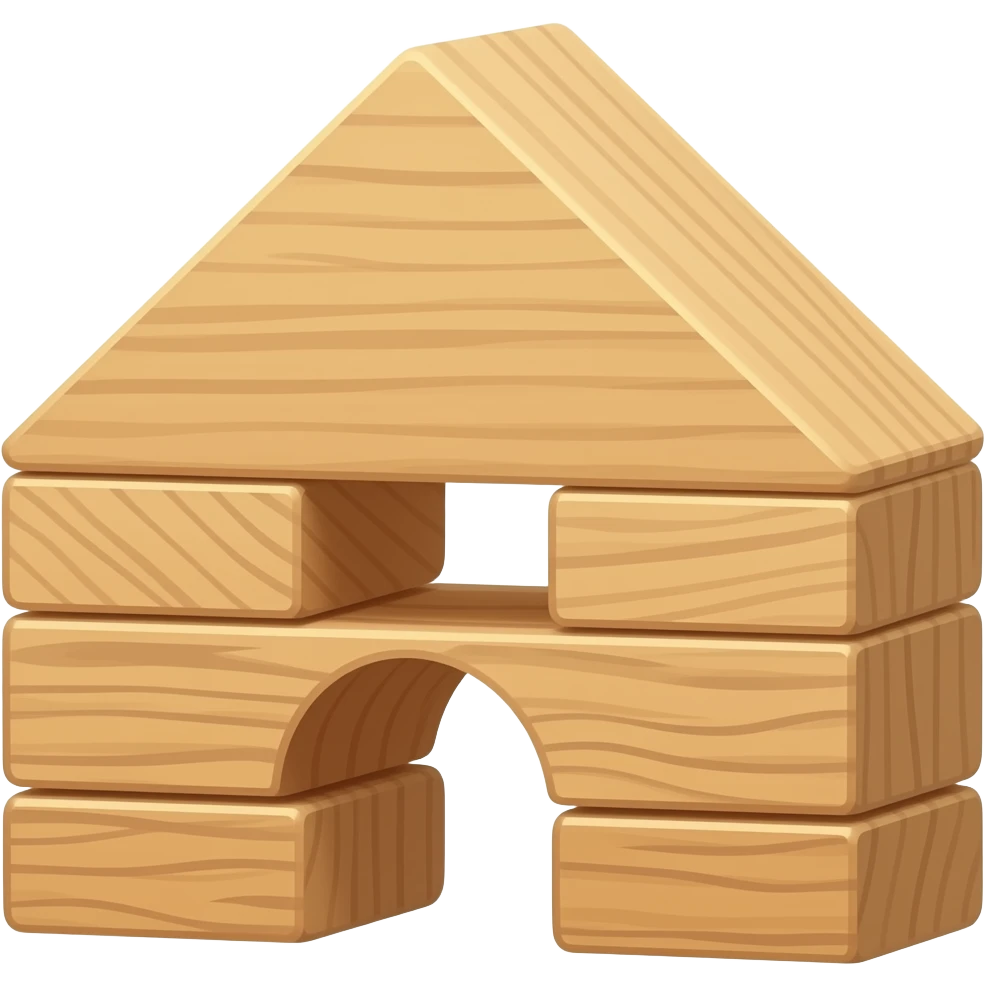 Wooden building blocks emoji