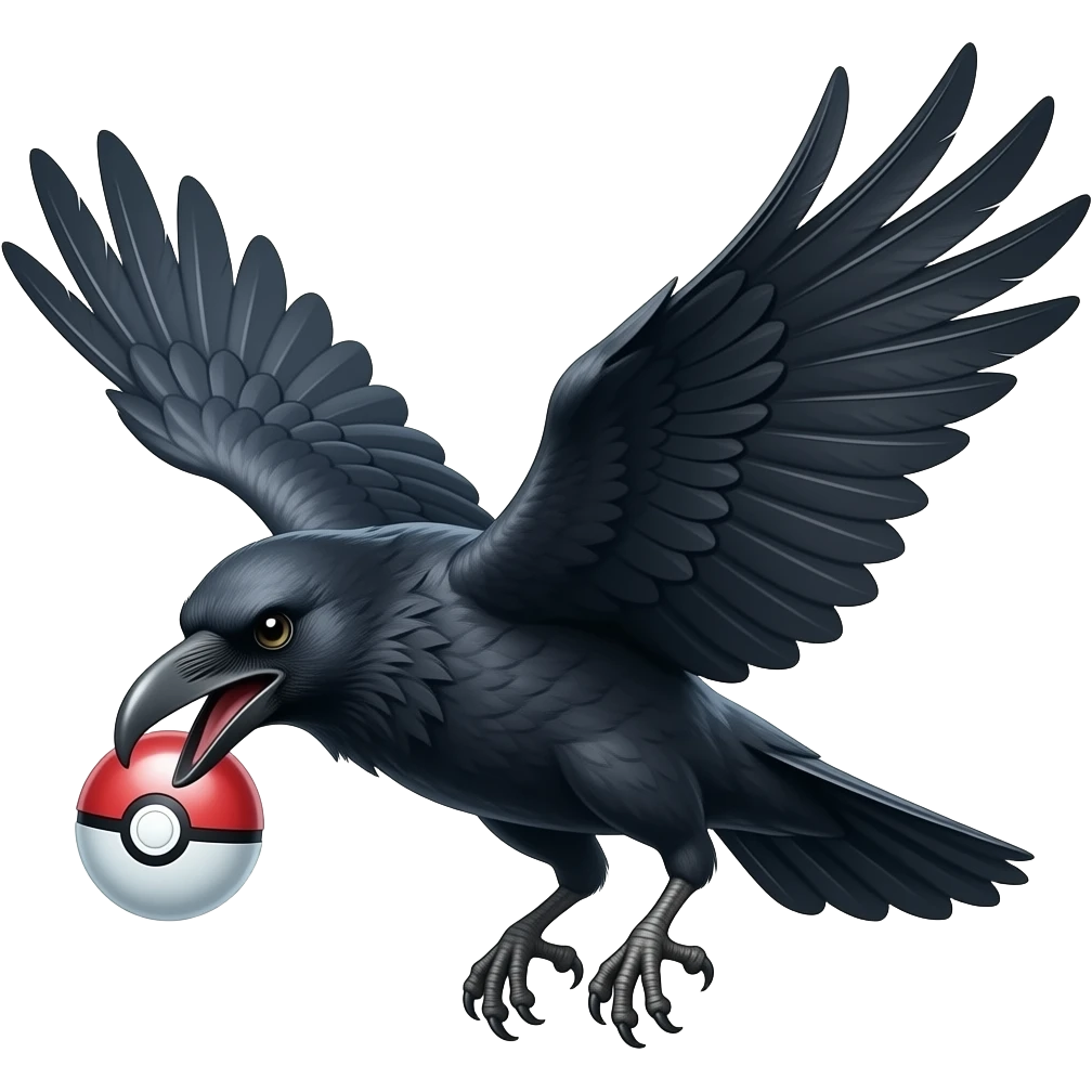 Raven holding pokeball in talons emoji