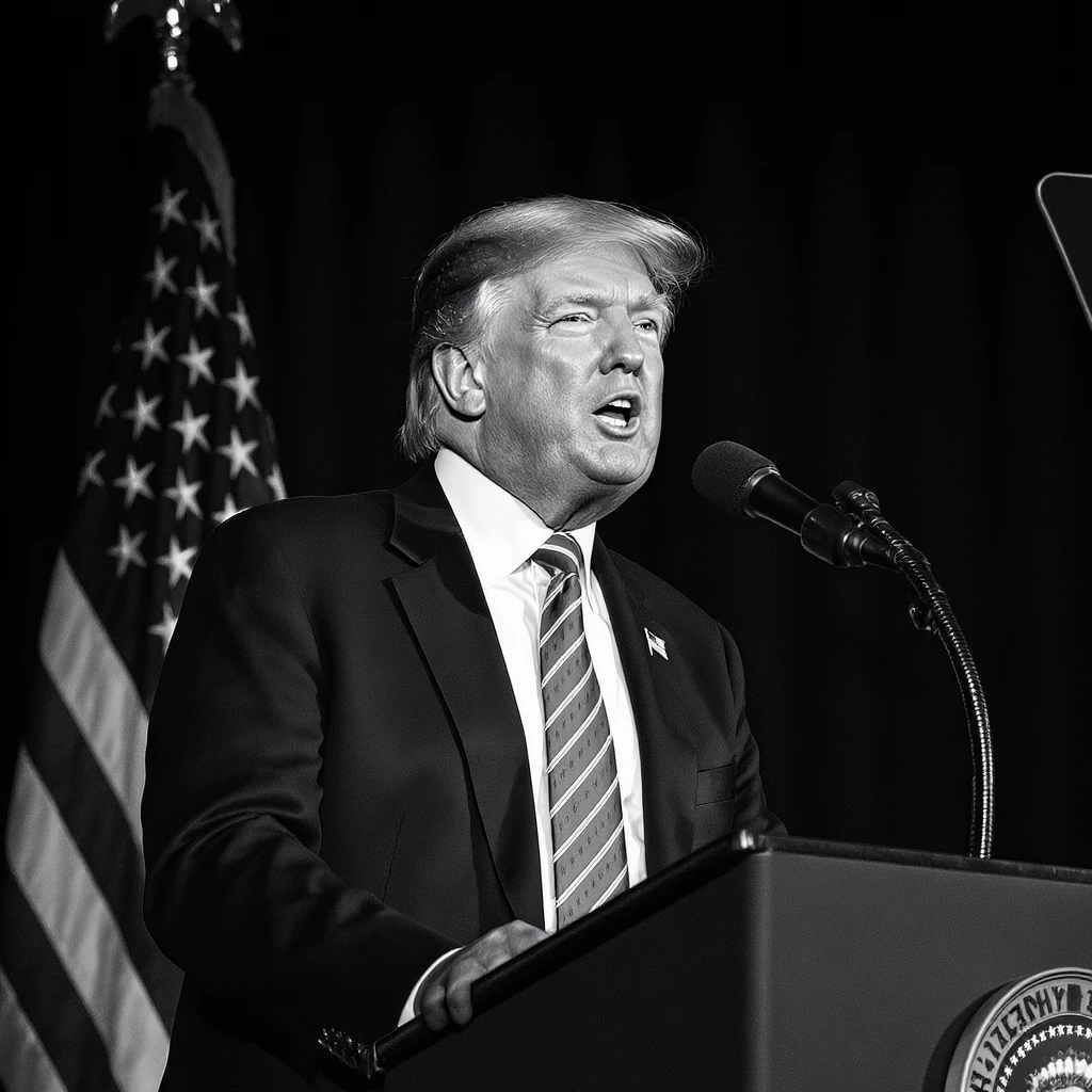 Donald Trump speaking at a rally emoji