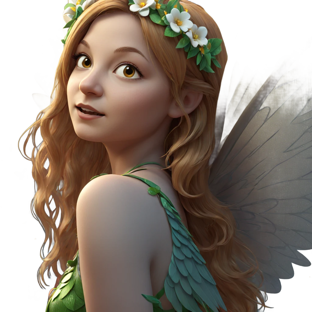 fairy girl with flower wings emoji
