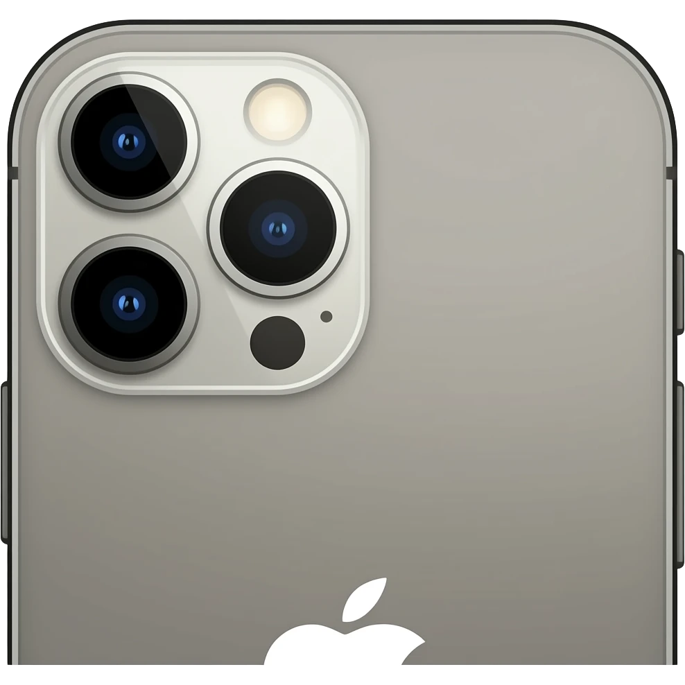 iPhone in back view with three cameras emoji