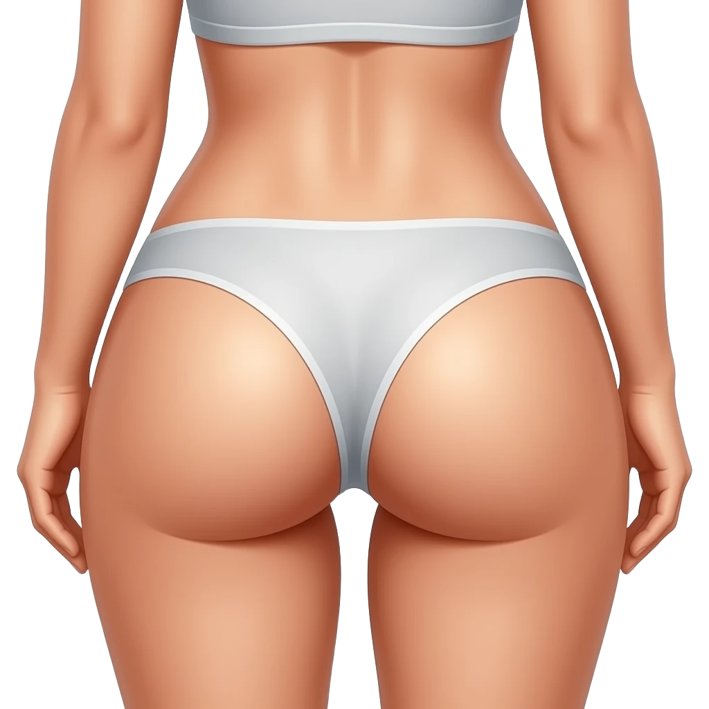 Mujer mostrando el culo aceitada sin calzón emoji