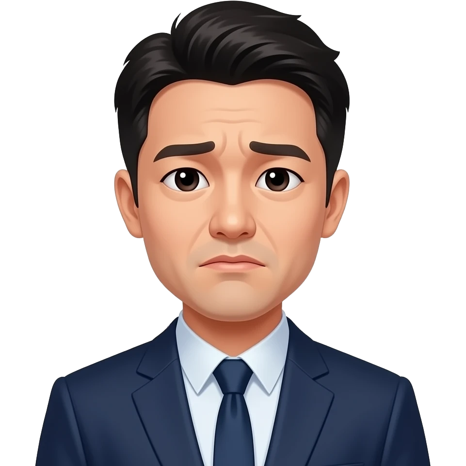 그 다음엔 종로구 광화문 근처 생활권 자영업자 남성. 살짝 슬픈 표정 emoji