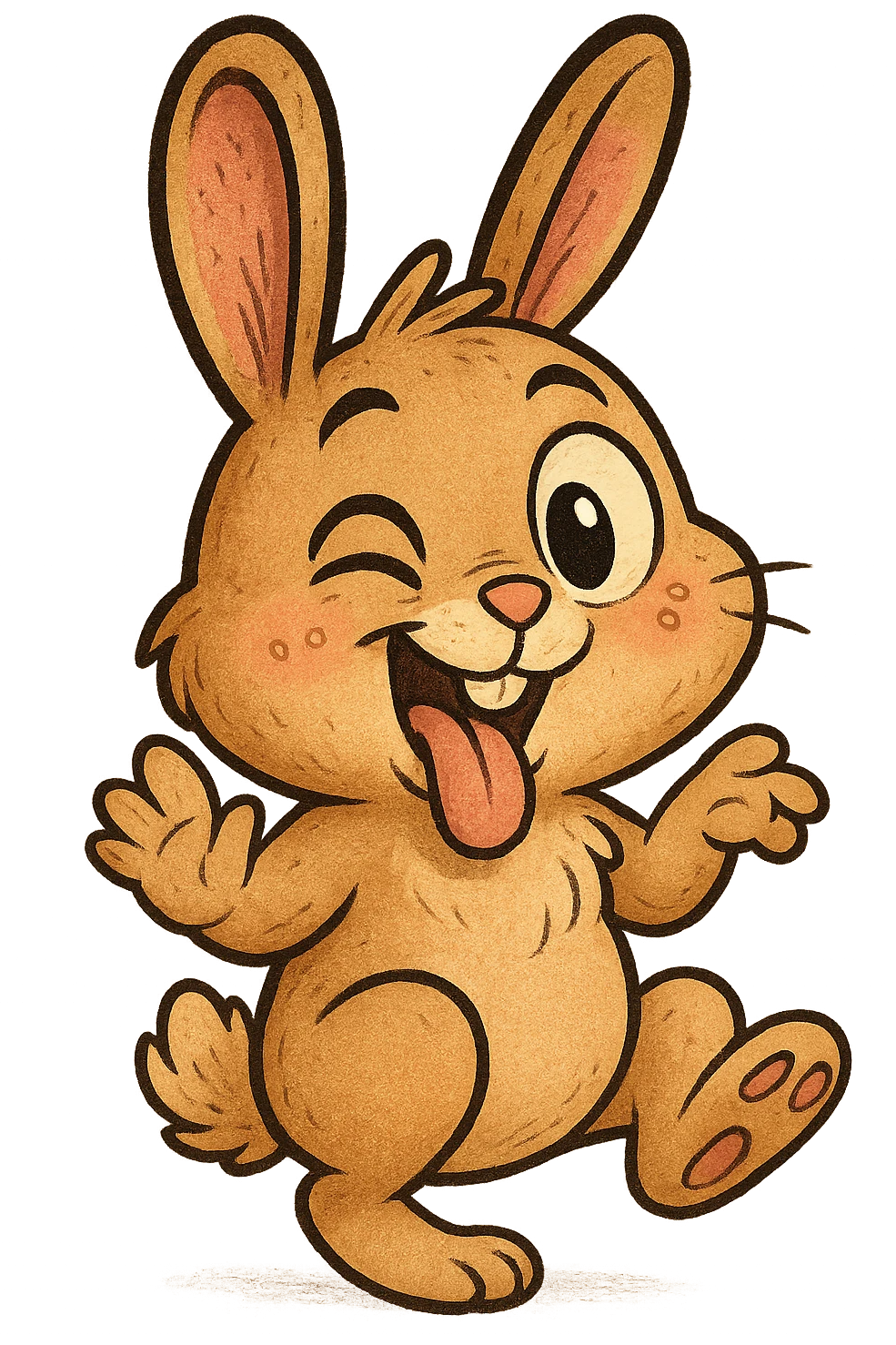 A cute and funny rabbit in bufo style emoji