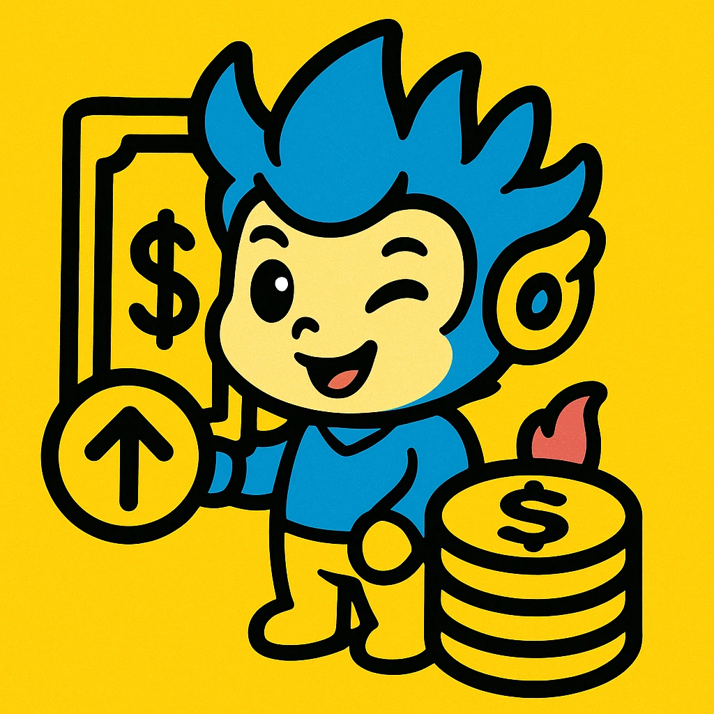 An icon with yellow tone, meaning Finance, request to pay, style like the reference image, use the mascot emoji