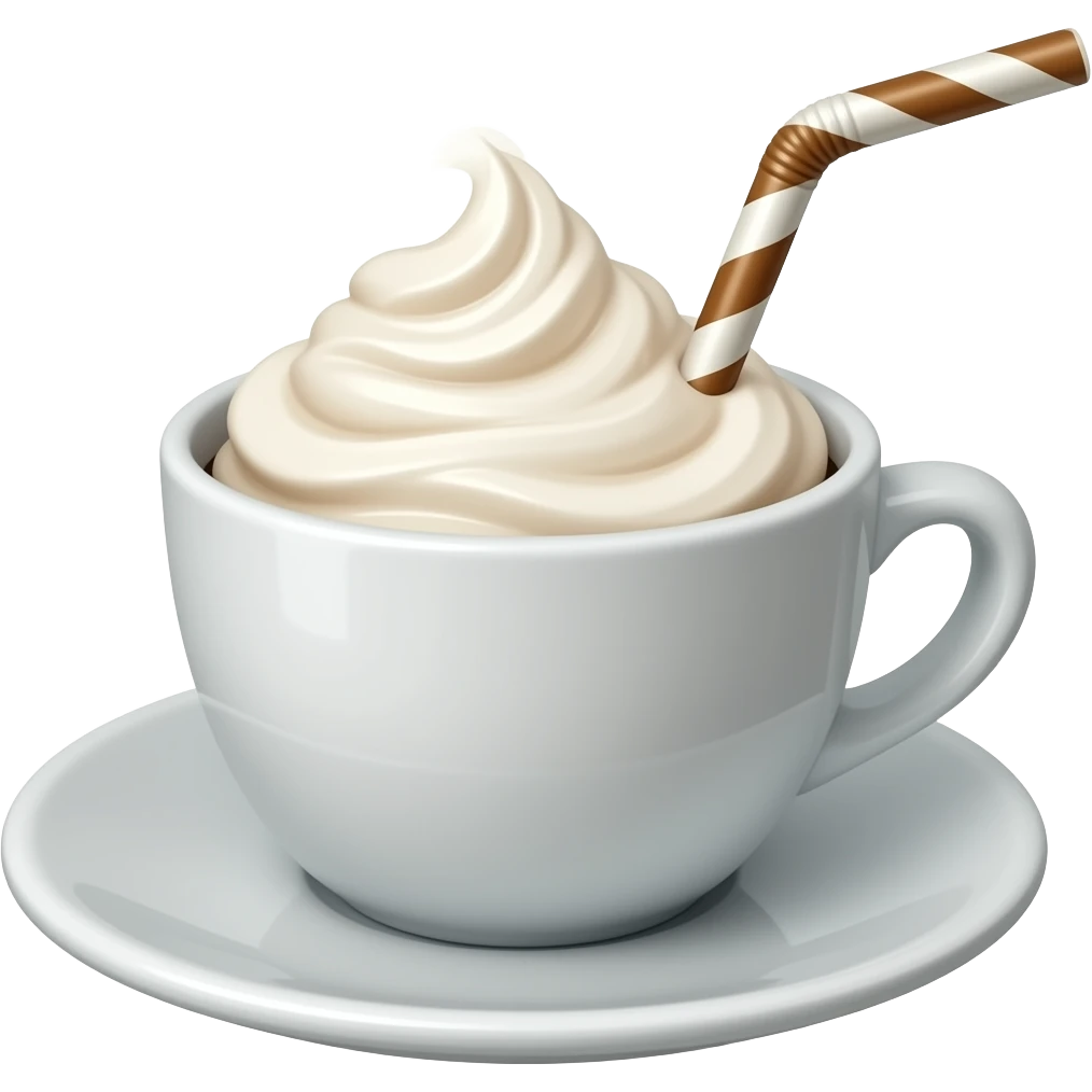 Tire o chantilly  e o canudinho emoji