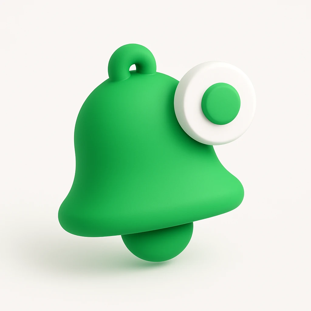 Isomorphic 3D Icon of Notification, Animated, Matte, white background. High Resolution. emoji