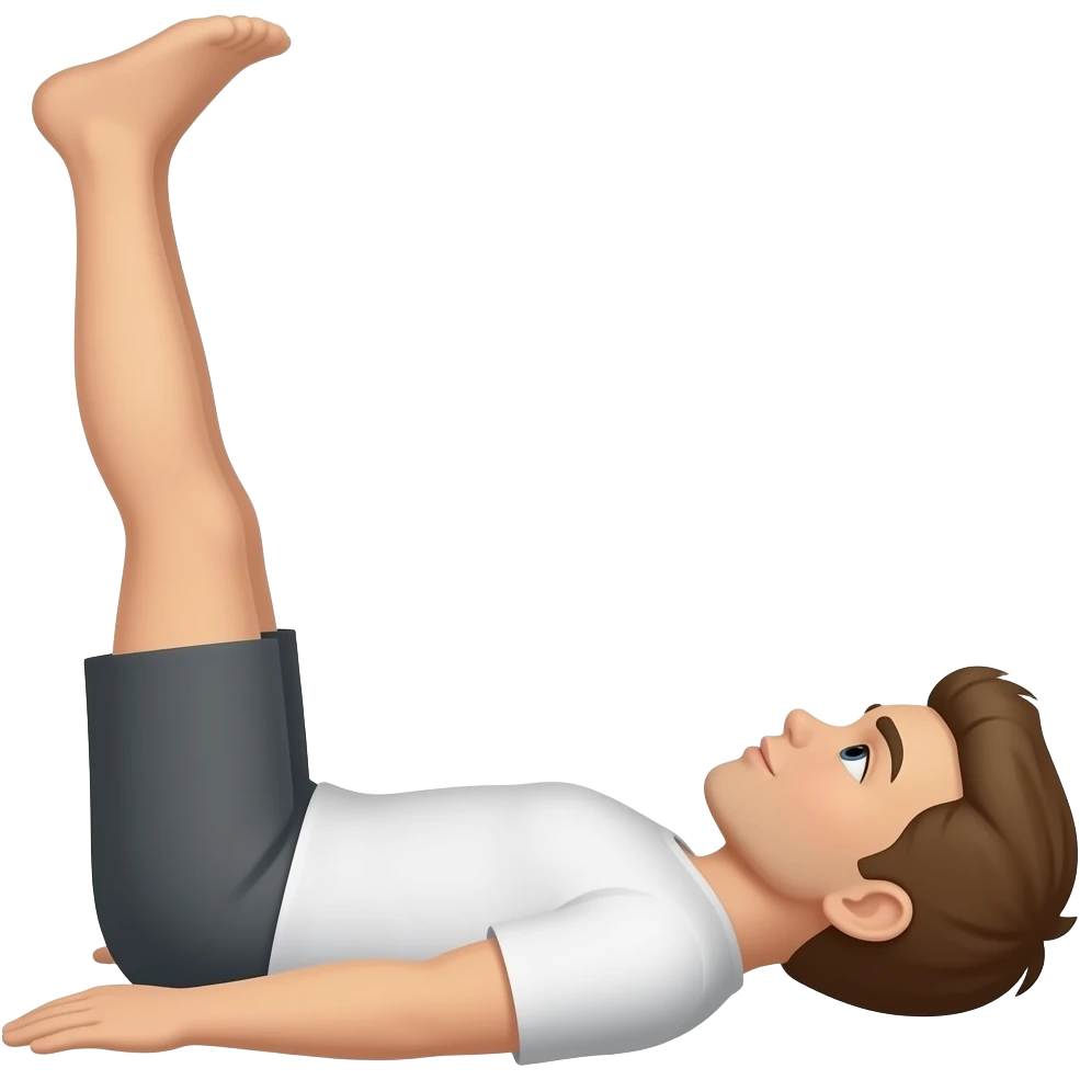 one knee up 90 degree, lying on back. from side emoji