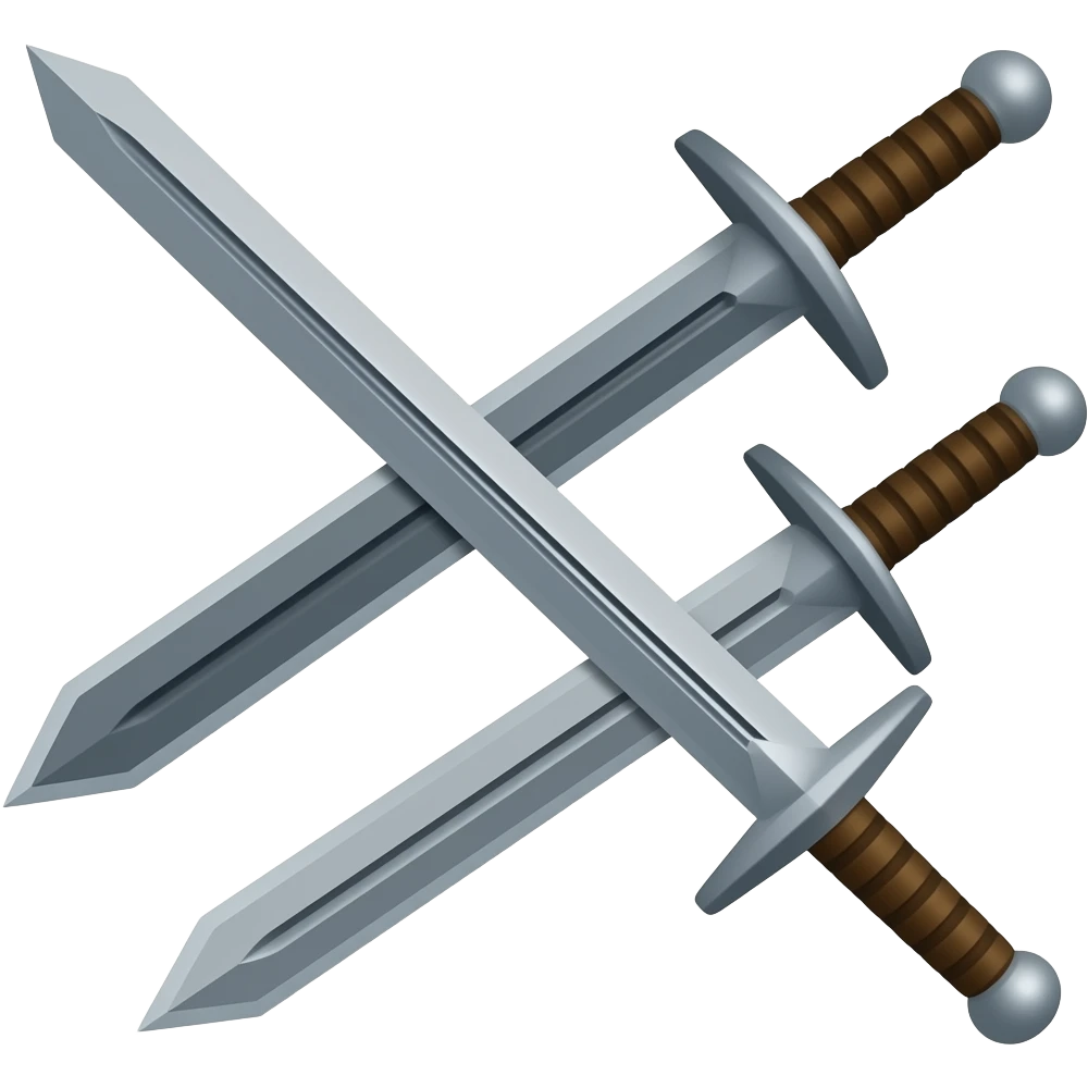 2 kılıç siyah emoji