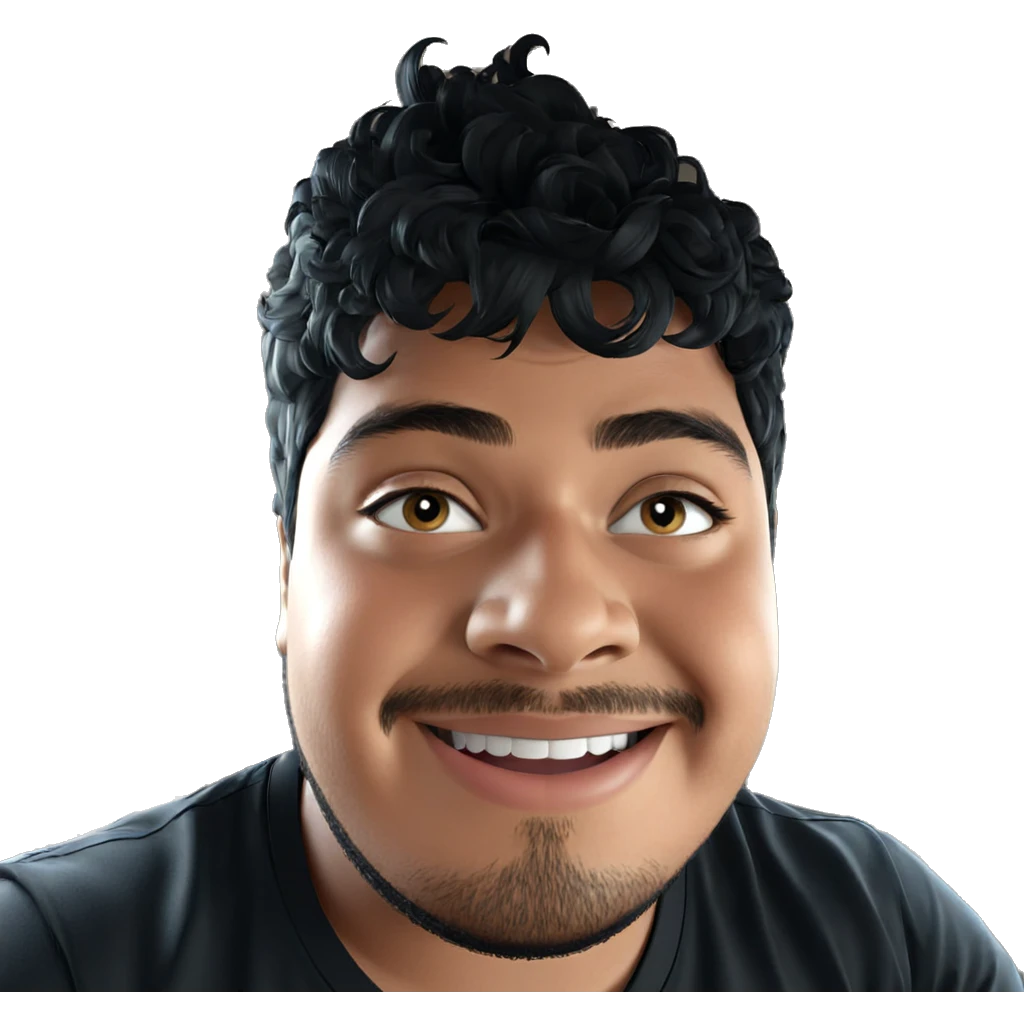 smiling boy in black shirt emoji