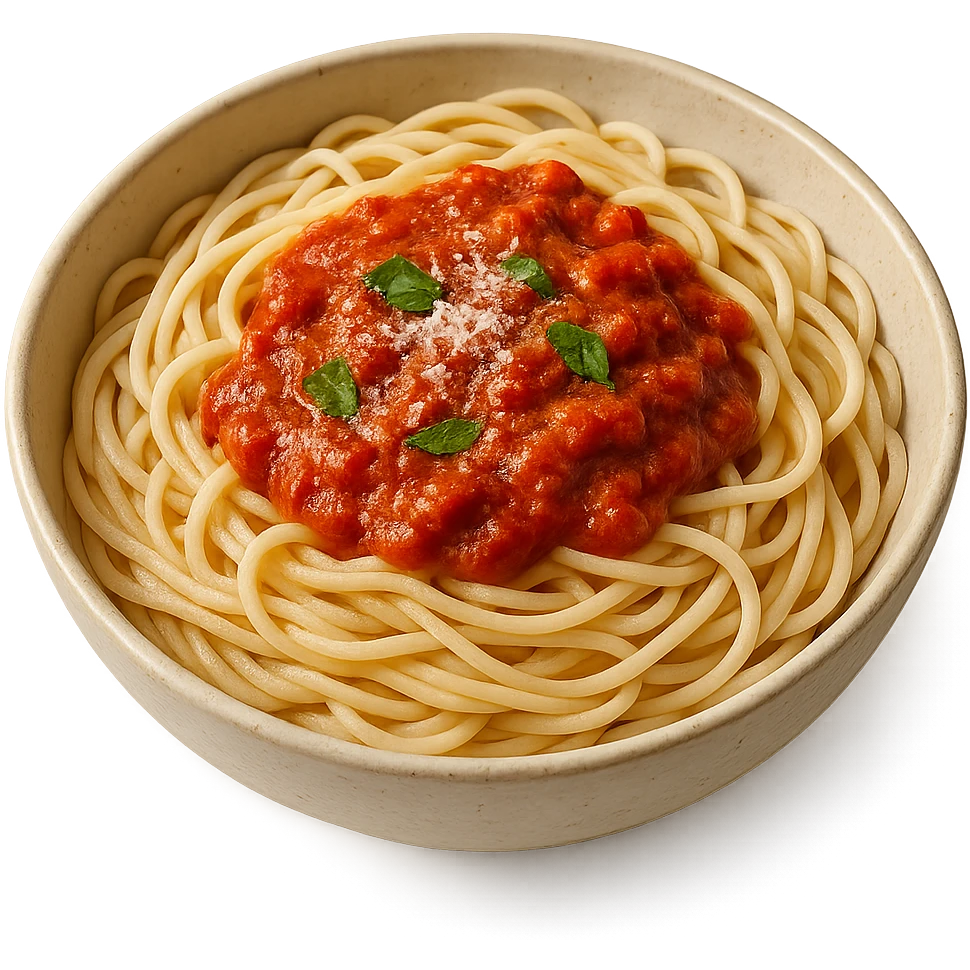 bowl di pasta al sugo, iperrealistico 4k emoji