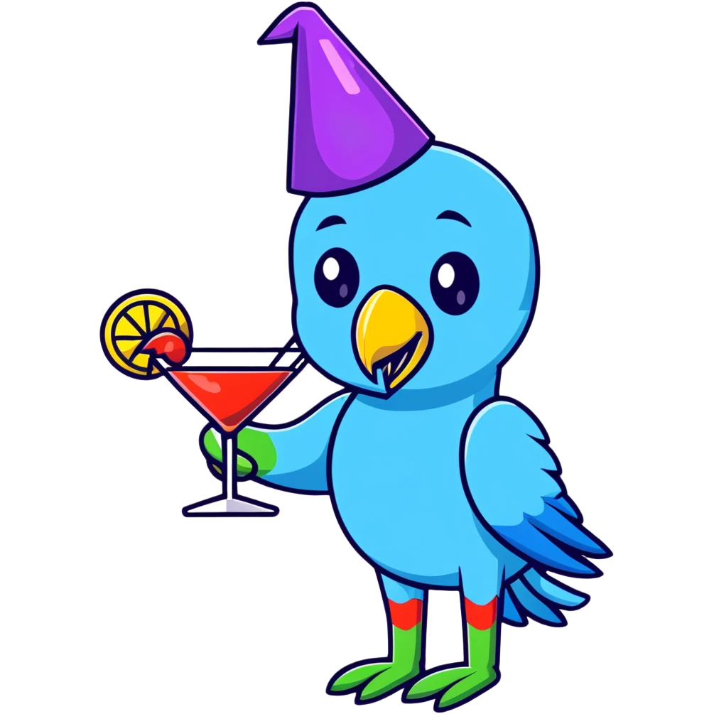 Tropical party parrot emoji