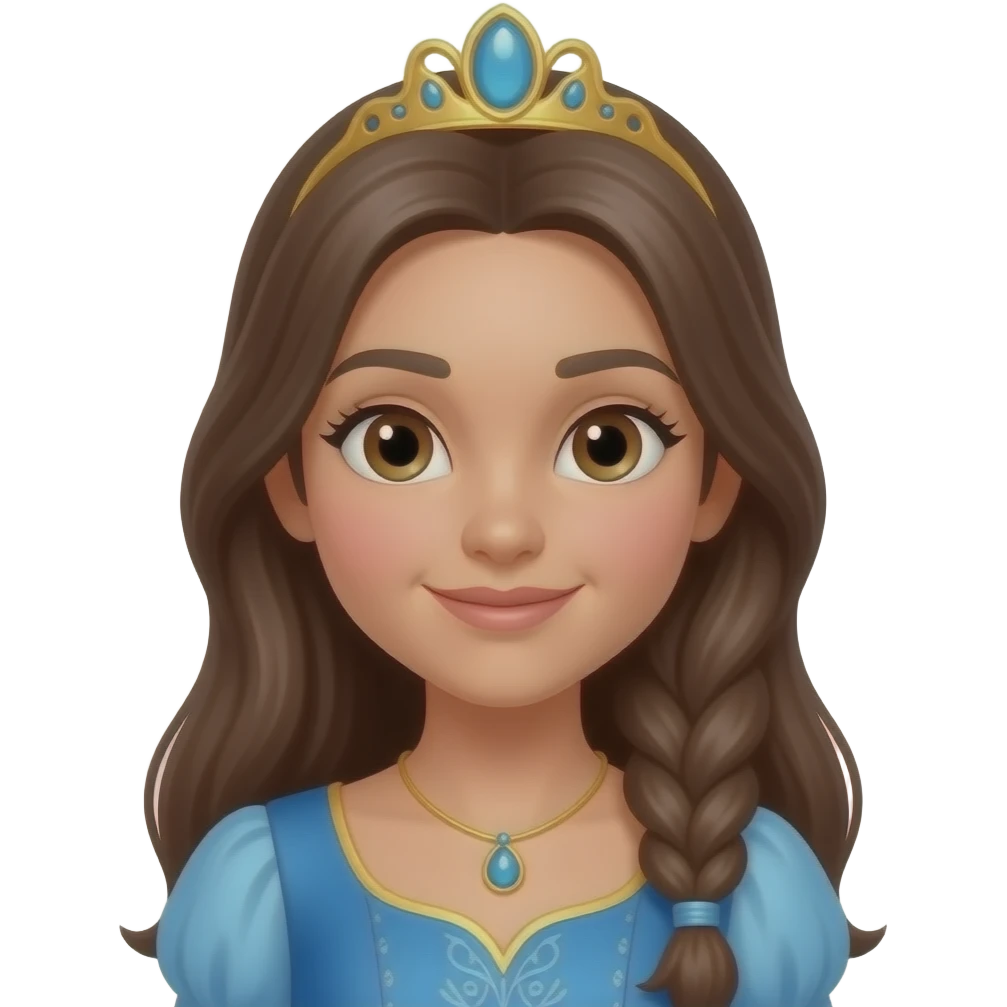 Princess Laila, blonde-brunette, brown eyes, Australian emoji