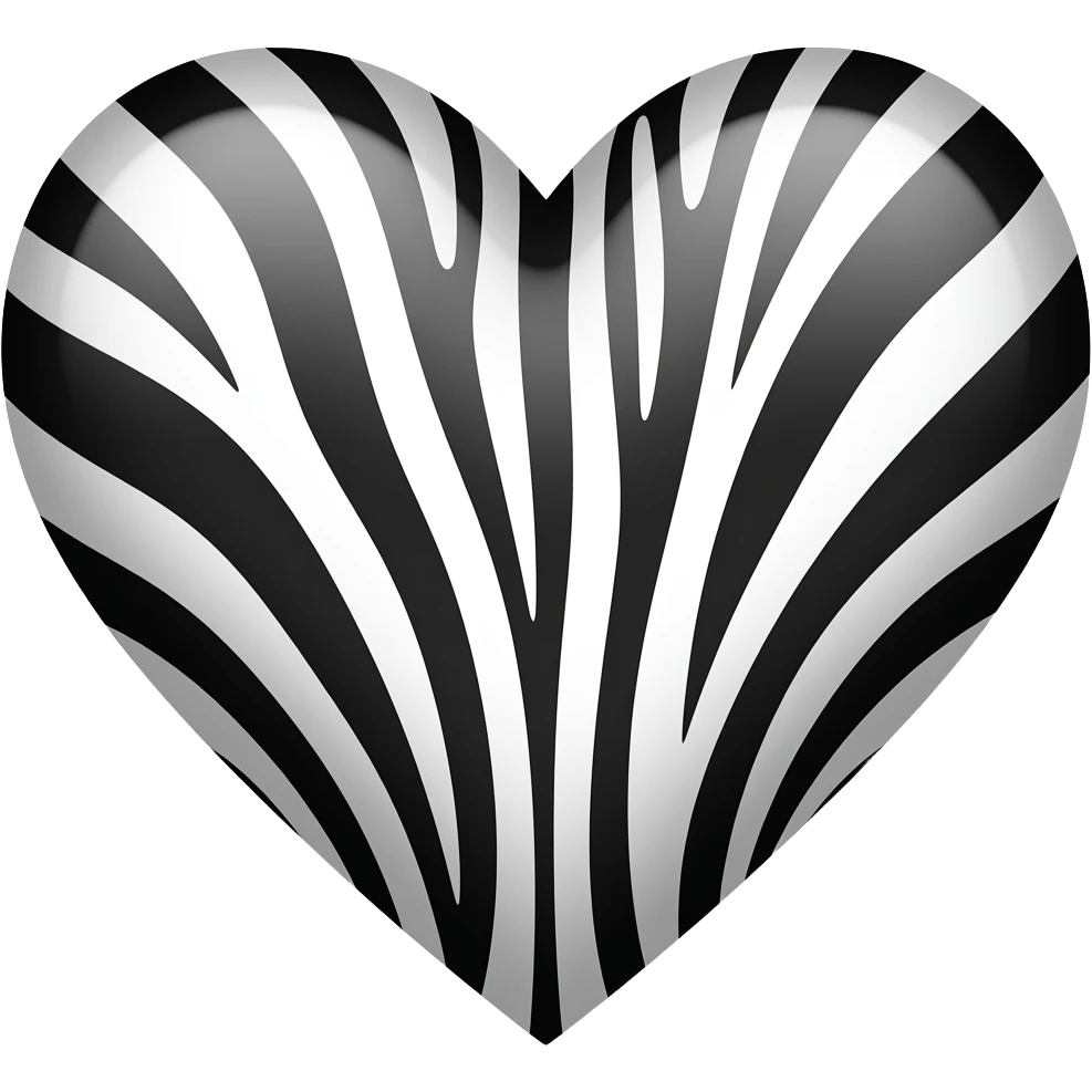 Corazón estampado zebra emoji