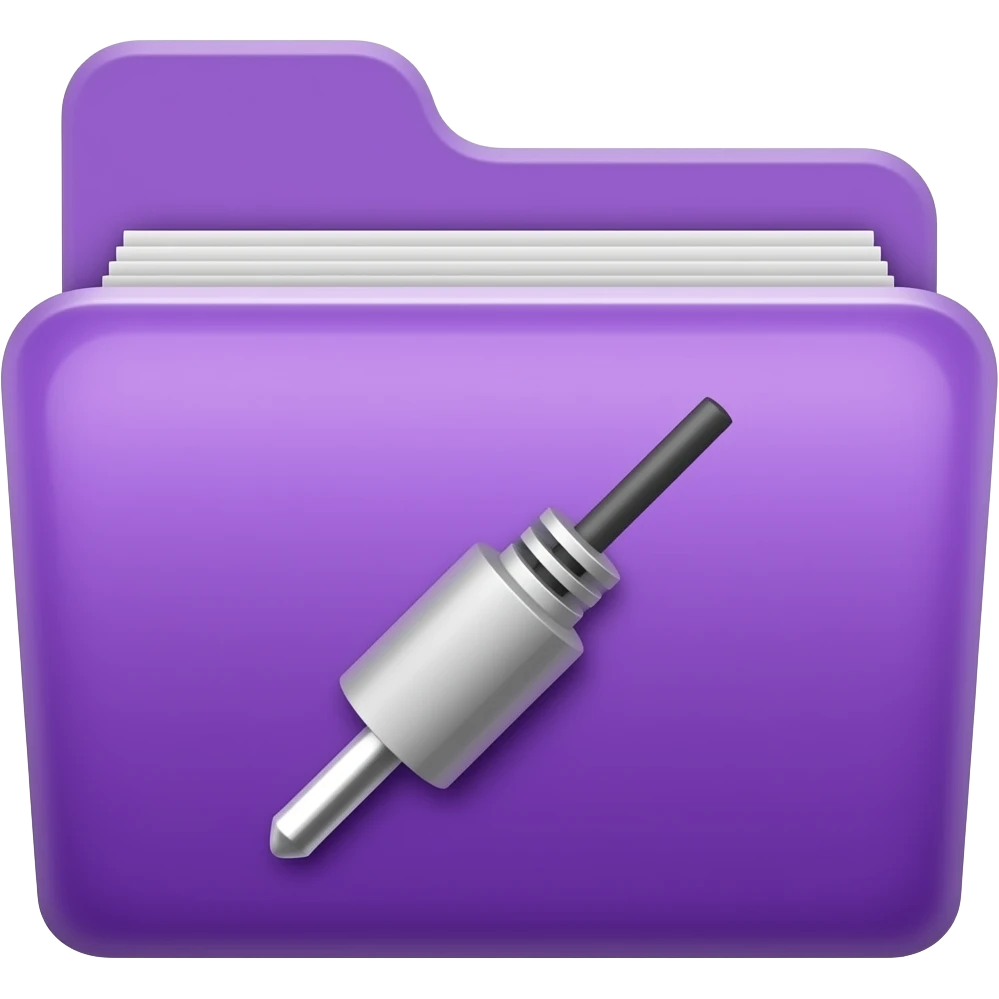 SFX: Purple folder with a sound jack/port icon. emoji