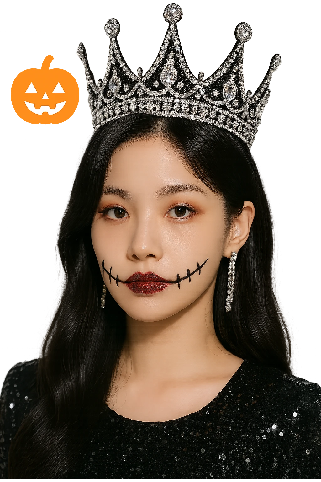 halloween kpop idol crown, sparkly and trendy, remove background emoji