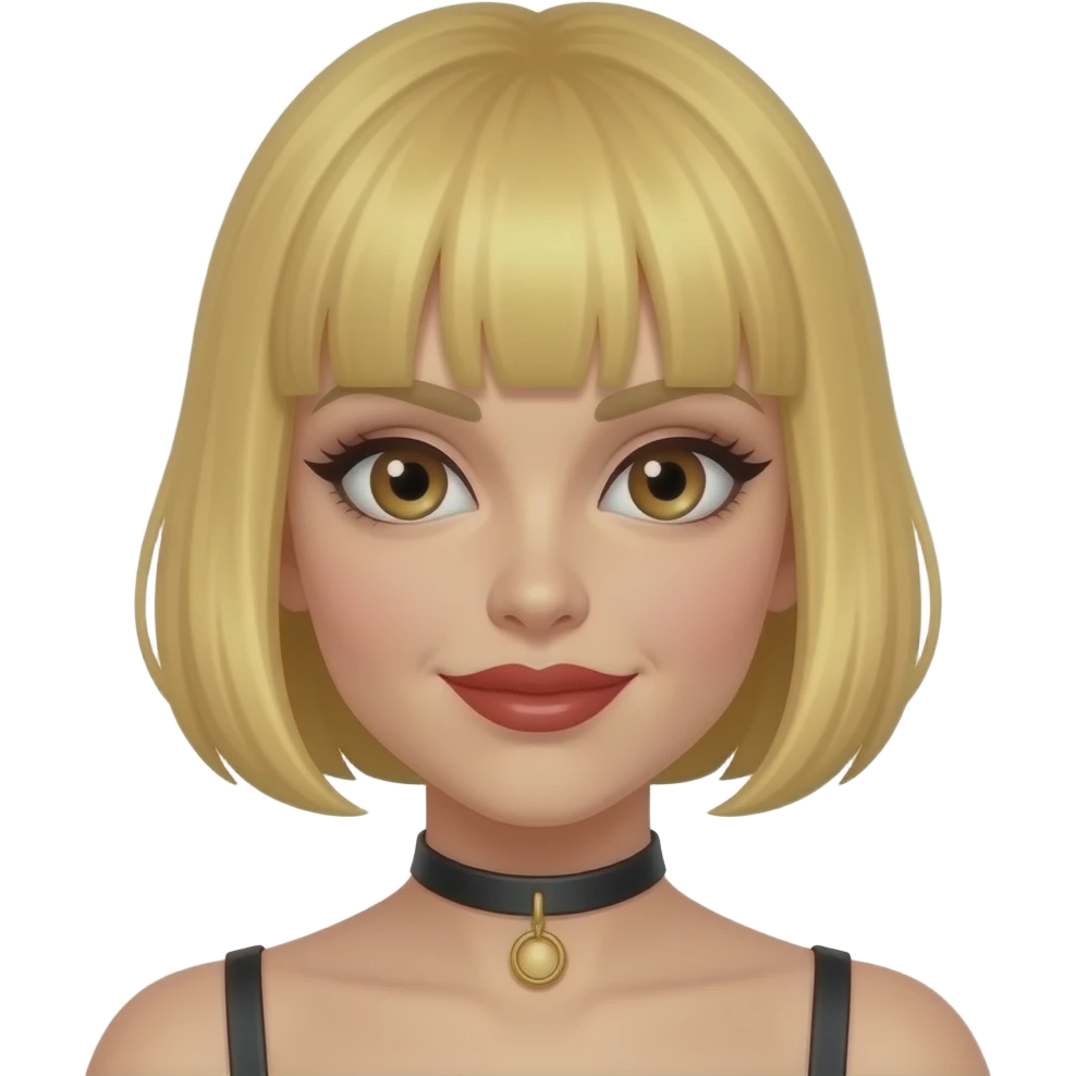 Bdsm dominatrix blonde short hair brown eyes emoji