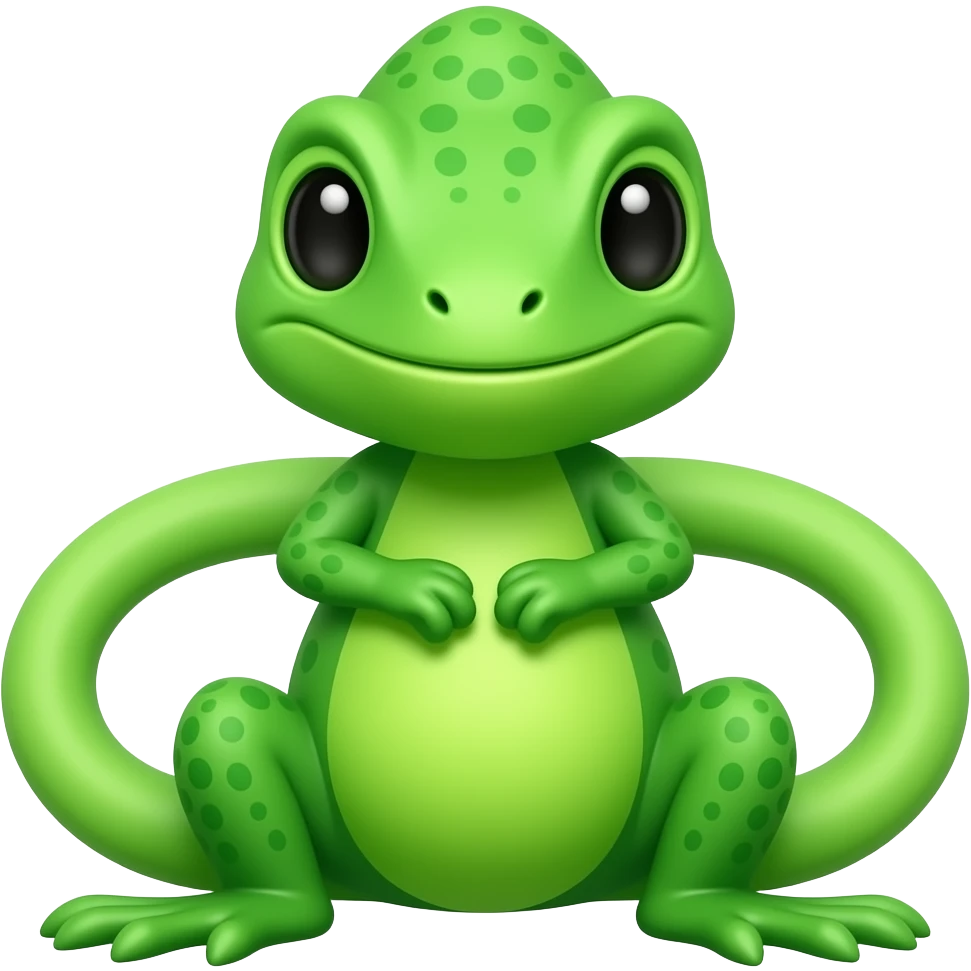 playful neon green lizard head and sholders emoji