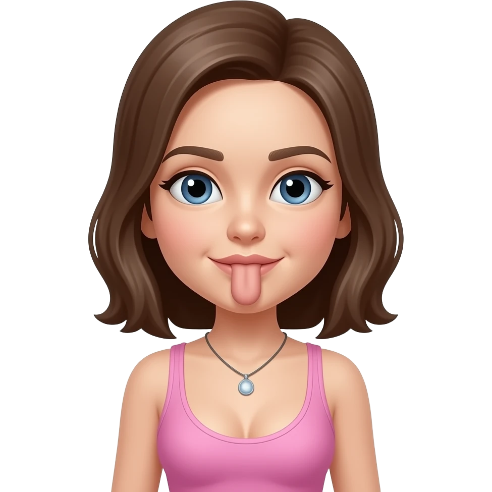 Penis on female face with boobs out emoji