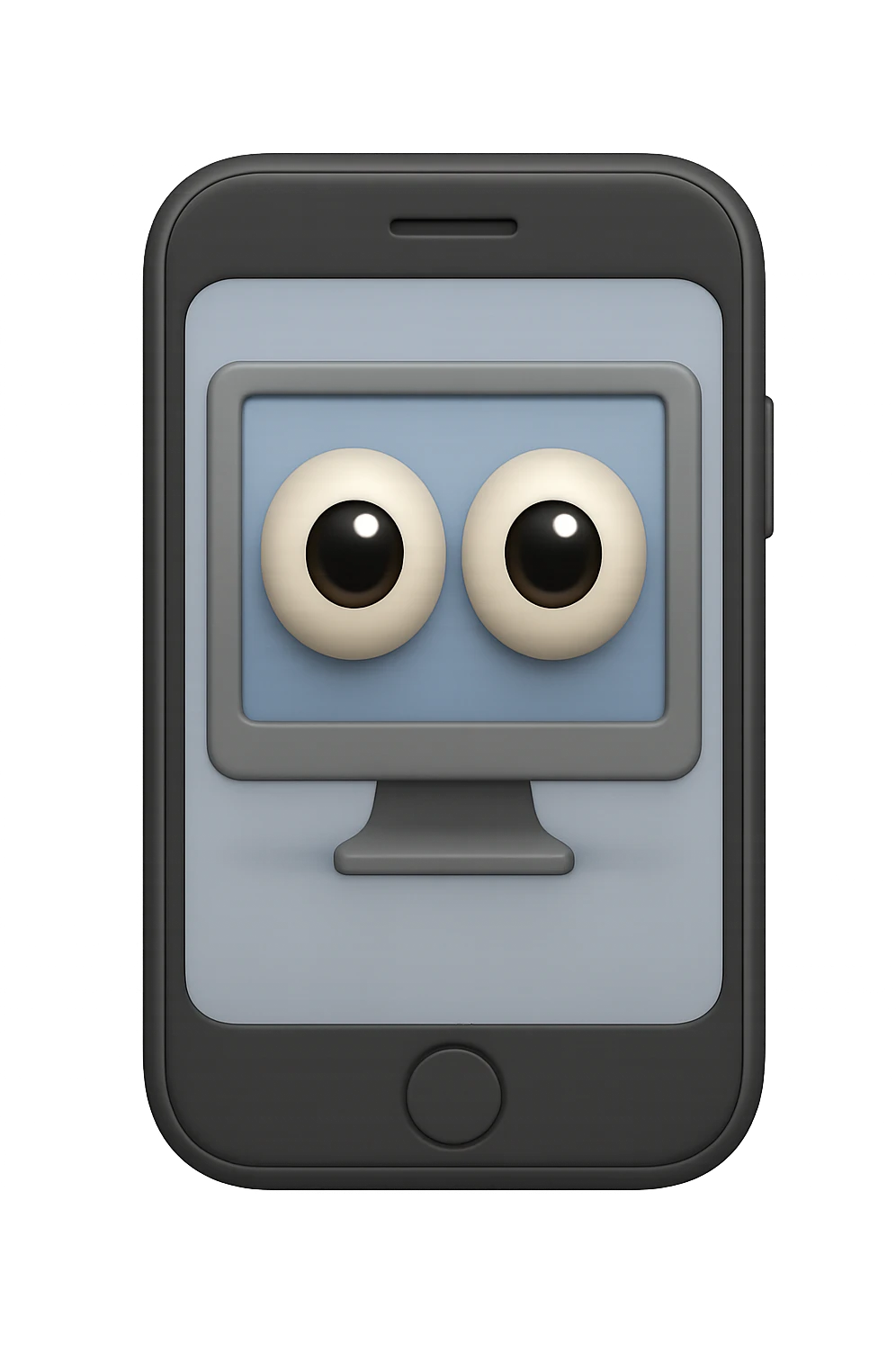 emoji 3d stile iphone di schermo pc con occhi 3d emoji