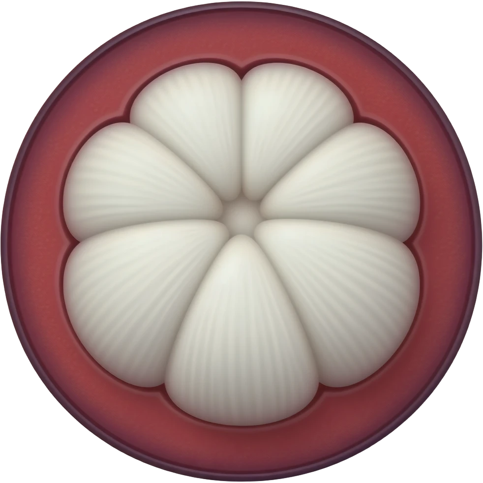 Mangosteen cut in half. emoji