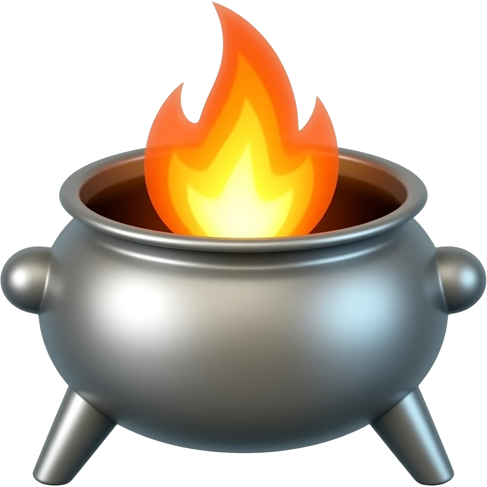 Clearly lit brazier with a big flame emoji