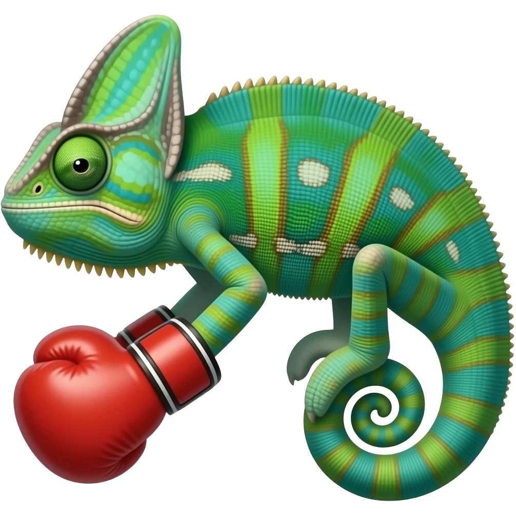 Boxing chameleon emoji