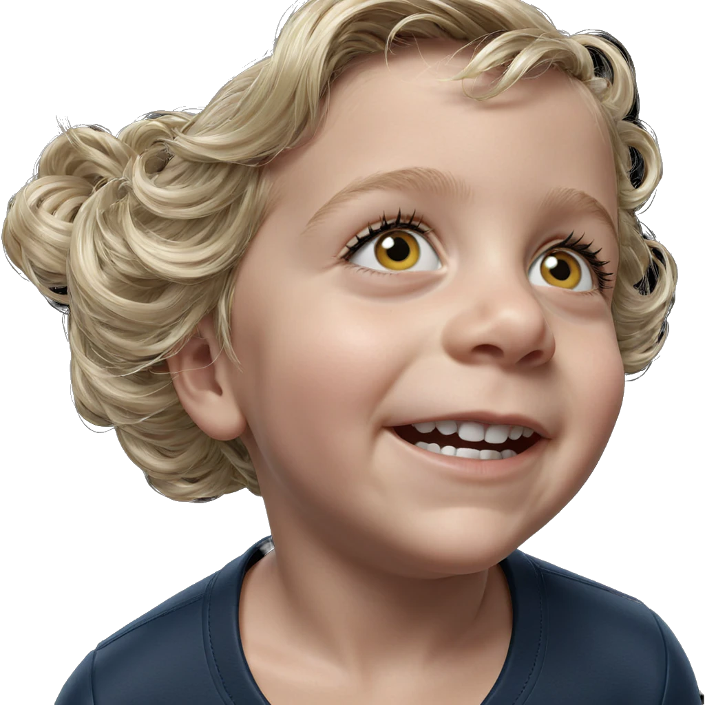 blonde girl portrait on black emoji