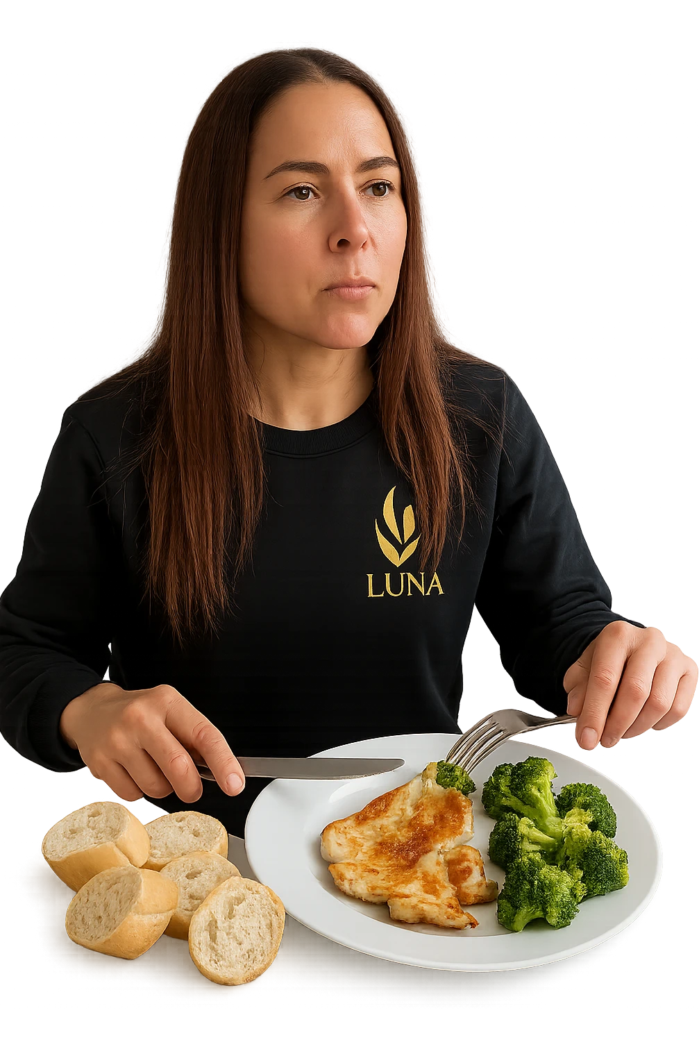 Donna che mangia sano ed equilibrato emoji