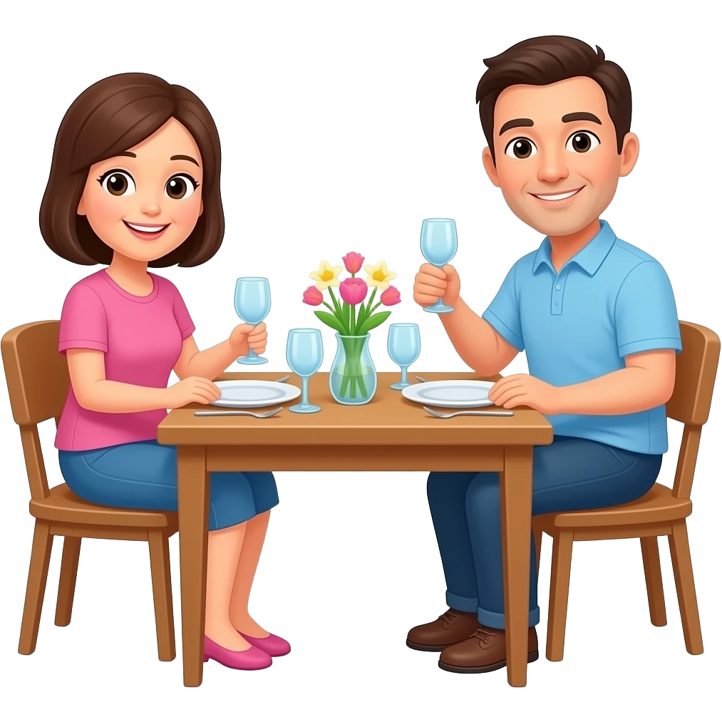 Mom and dad setting the table emoji