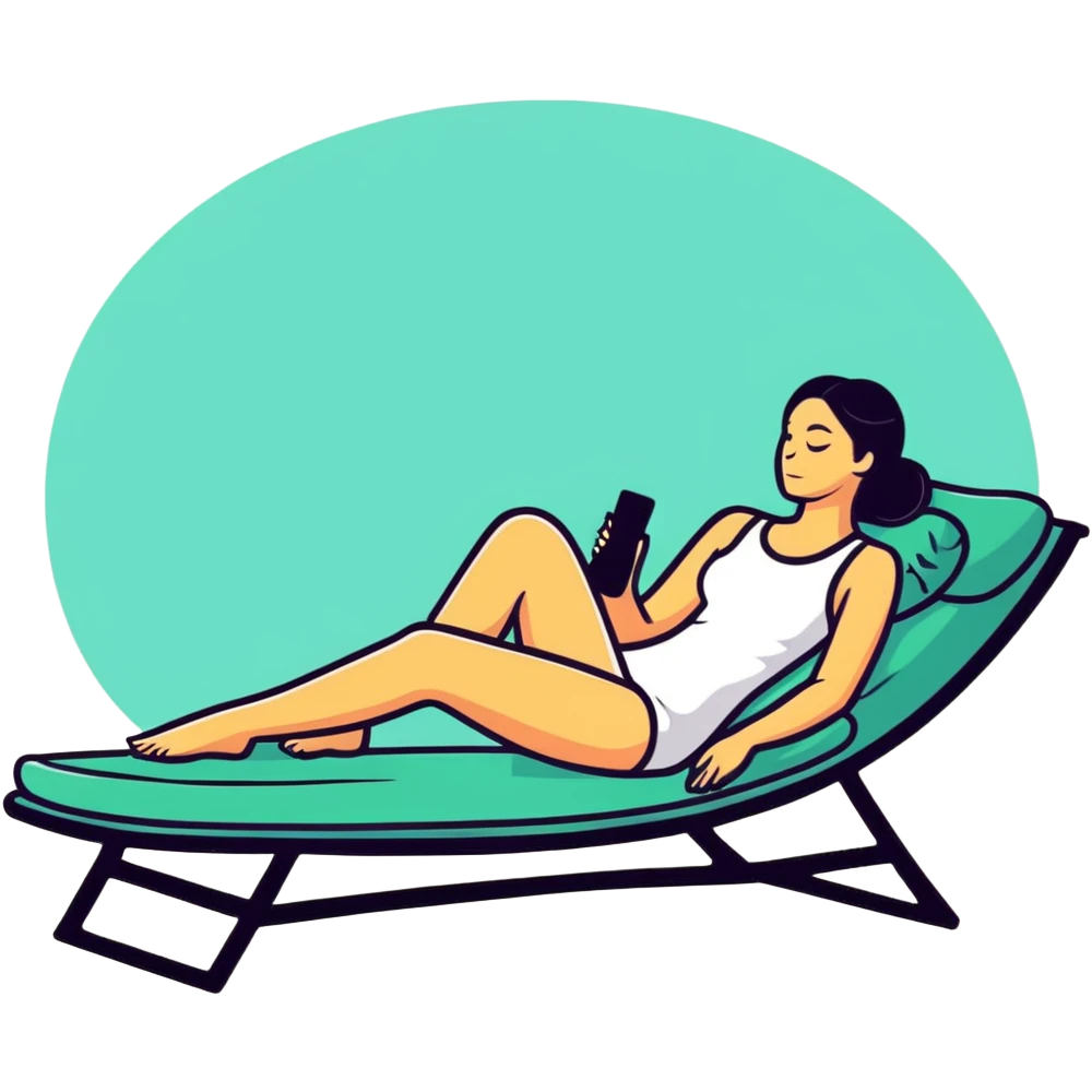 woman practicing self care, relaxing emoji