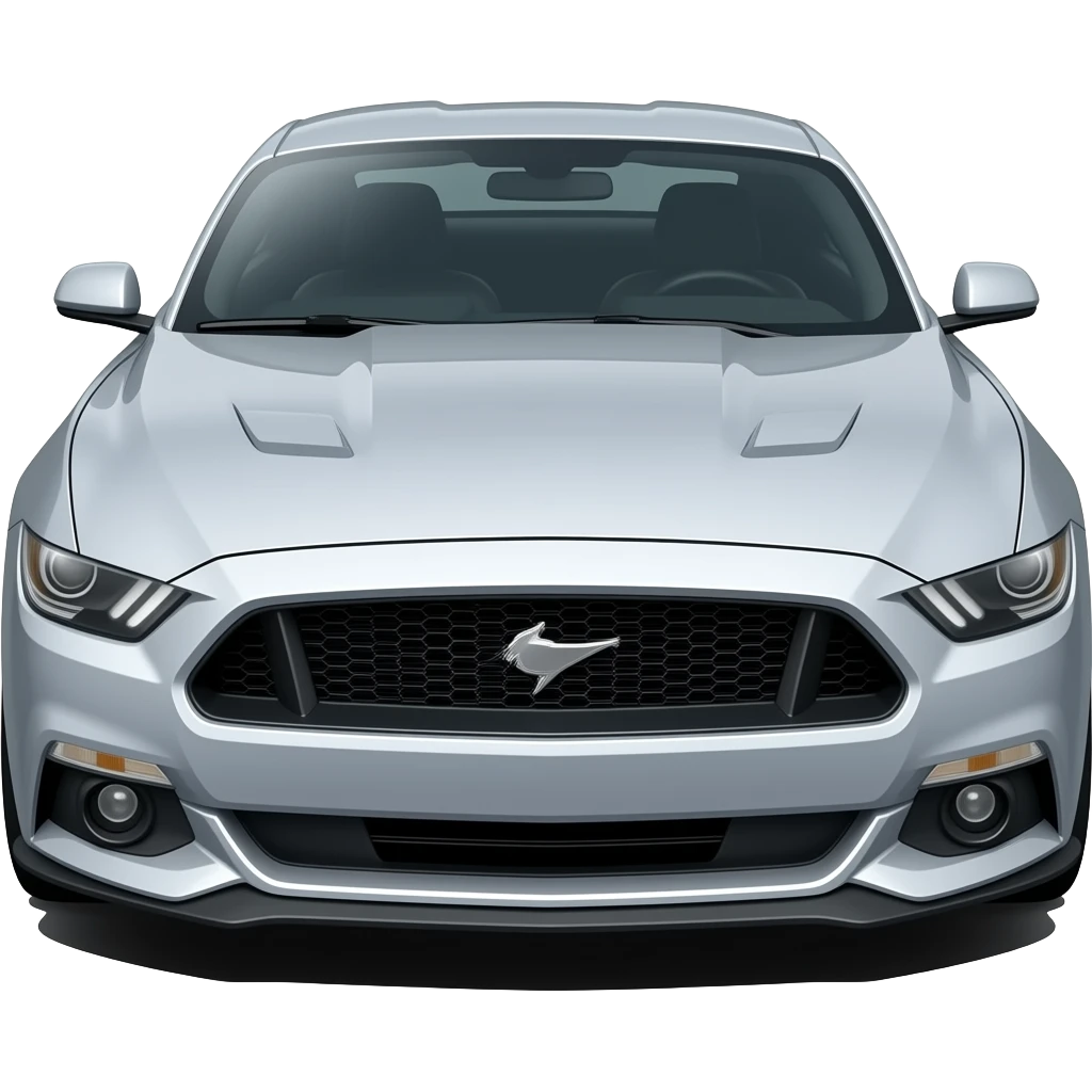 Silver 2021 Ford Mustang GT with no stripes emoji